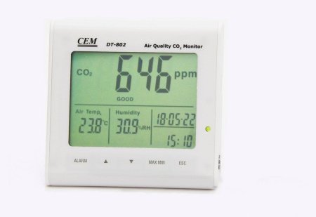 Анализатор CO2, часы, температуры и влажности CEM DT-802 купить по низкой цене | МАКСПРОФИТ