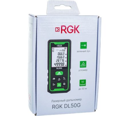 Лазерный дальномер с угломером RGK DL50G купить по низкой цене | МАКСПРОФИТ