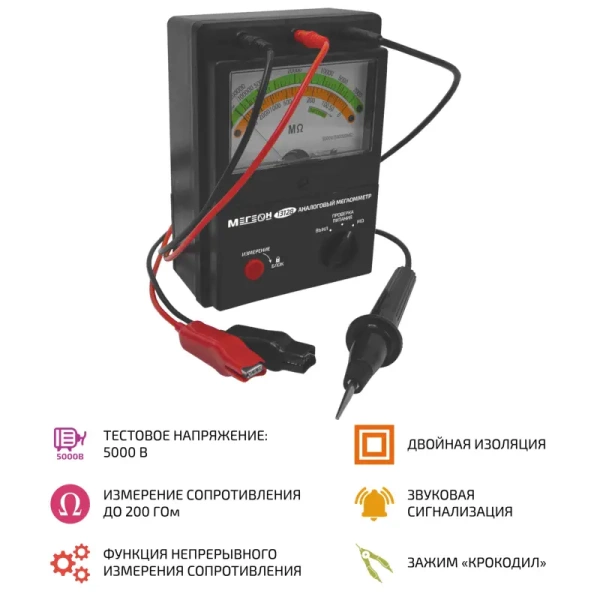 Мегаомметр (измеритель сопротивления изоляции) МЕГЕОН 13128 купить по низкой цене | МАКСПРОФИТ