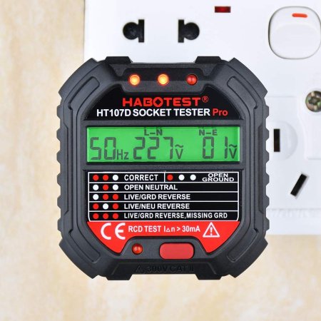 Тестер розеток и УЗО Habotest HT107D купить по низкой цене | МАКСПРОФИТ