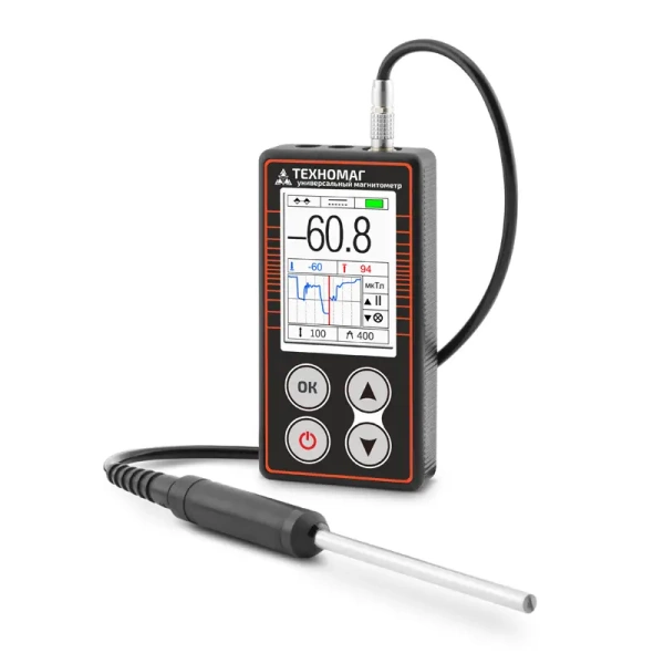 Универсальный магнитометр Техно-НДТ ТЕХНОМАГ с преобразователем П-1М тесламетра и образцом купить по низкой цене | МАКСПРОФИТ